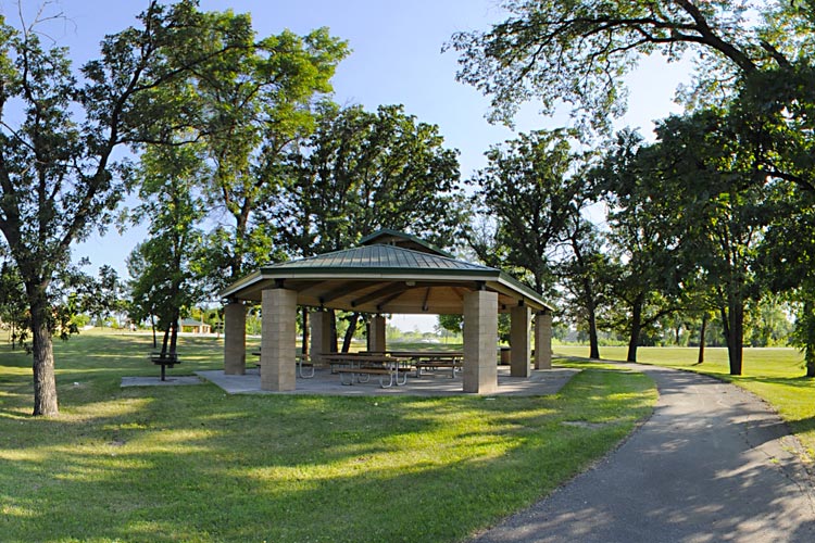 Covered Park Shelter Area with Picnic Tables