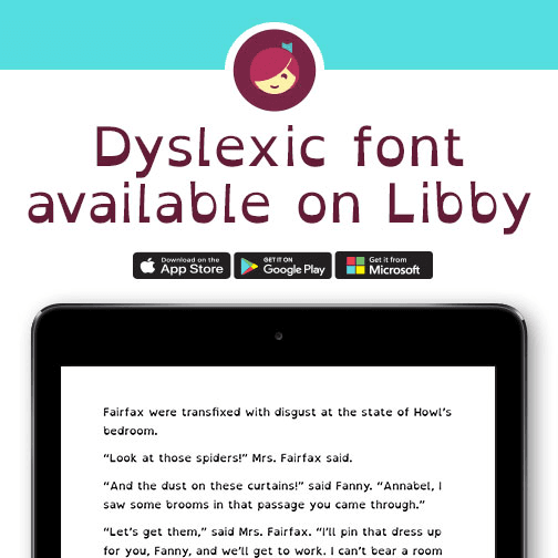 dyslexic font available in Libby ereader